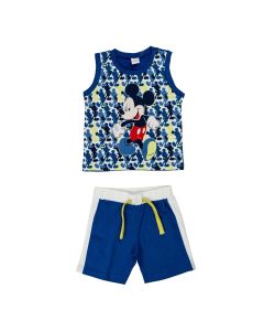 Completo Smanicato 2 pezzi in jersey Mickey Mouse Ellepi Azzurro