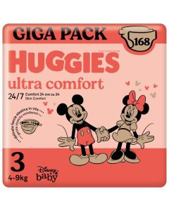 Huggies Ultra Comfort Giga Pack Taglia 3 168 Pannolini Mickey e Minnie