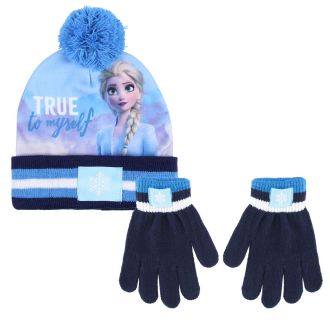 Set berretto con pon pon e guanti Frozen