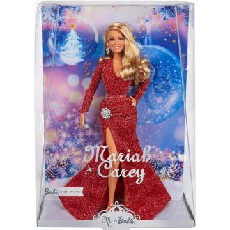 Barbie Signature Mariah Carey Bambola da collezione con scintillante abito rosso e ricci glamour
