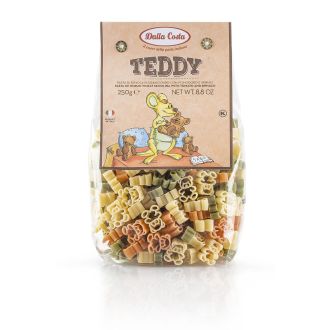 Dalla Costa Pasta Teddy tricolore con pomodoro e spinaci Confezione risparmio 12 x250 grammi