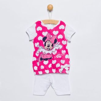 Ellepi Completo T-Shirt e Leggings Disney Minnie Bianco Fuxia