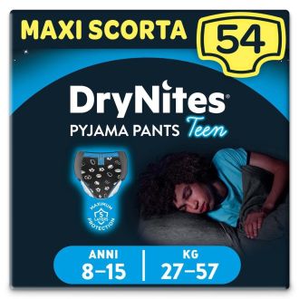 Huggies Drynites Mutandine per Bambino 8-15 anni Maxi Confezione da 54 Mutandine