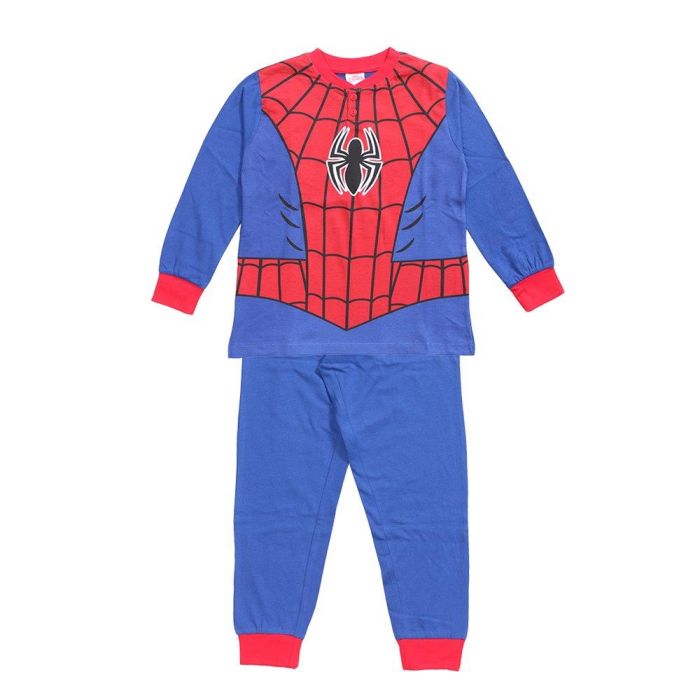 Pigiama Primaverile Costume Spiderman Bambino Azzurro