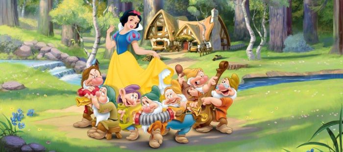 Biancaneve e i Sette Nani Decorazione Murale Orizzontale Principesse Disney