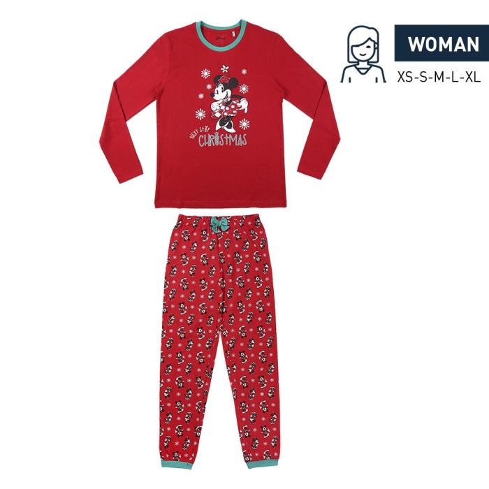 DISENY Set pigiama da donna in pile di Minnie Mouse Buon Natale