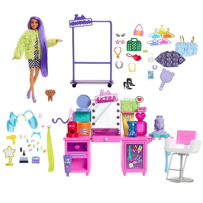 Barbie - Extra Bambola con 2 Lunghi Codini Biondi con Cucciolo e Tanti  Accessori, Giocattolo per Bambini 3+Anni, GYJ77