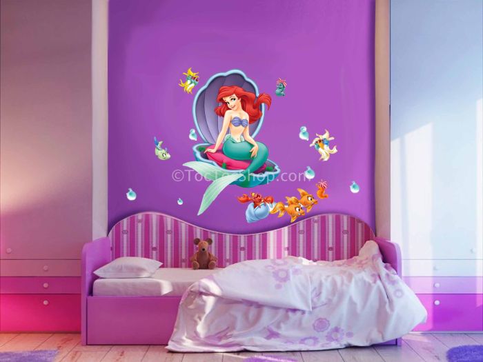 Decorazione Murale Adesiva Ariel Disney Princess 65x85cm