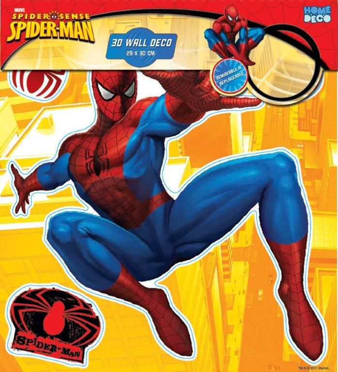 Spiderman Coppia Adesivi da Parete 3D